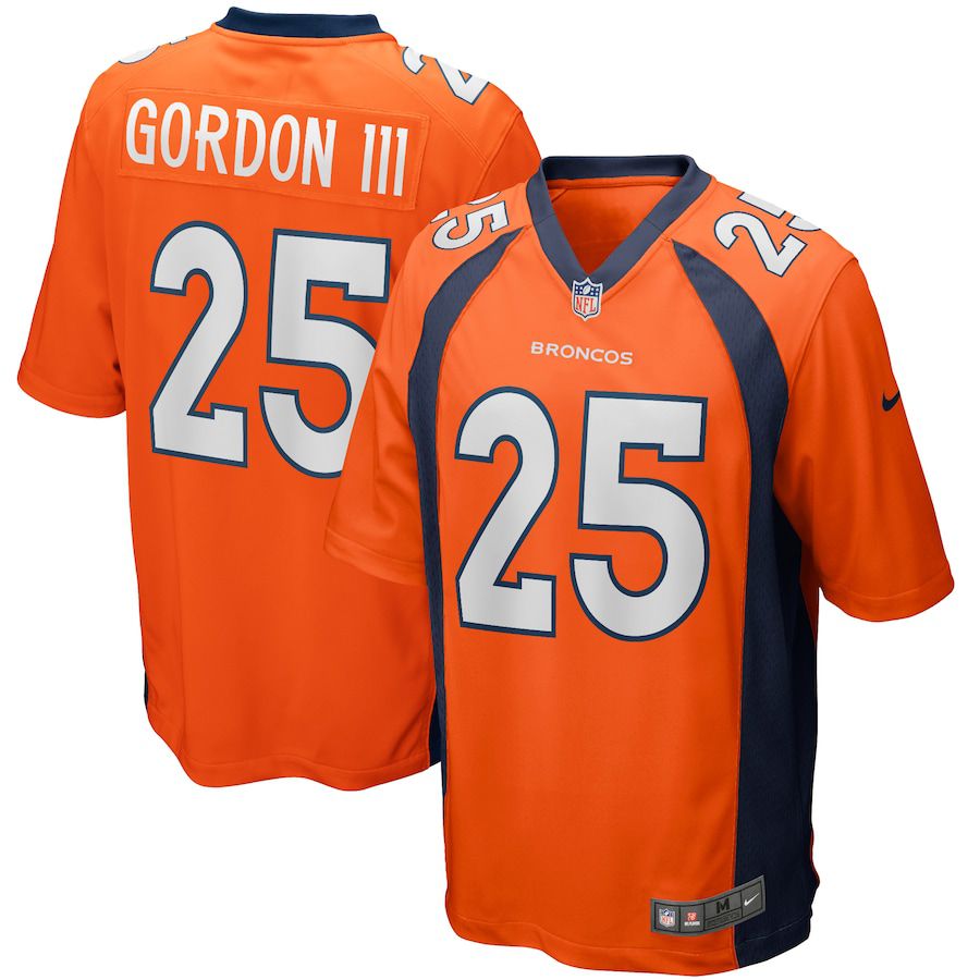 Men Denver Broncos #25 Melvin Gordon III Nike Orange Game NFL Jersey->denver broncos->NFL Jersey